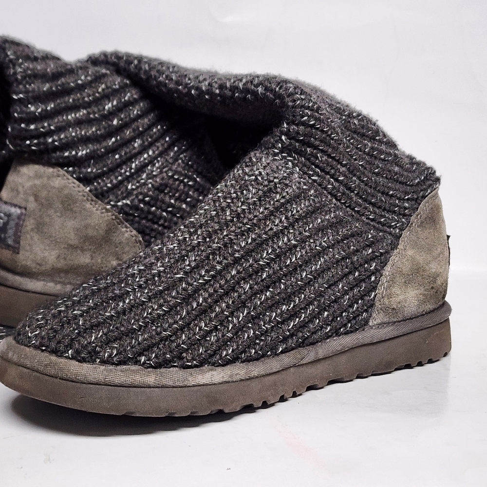 Ugg Classic “Cardy” Tall Button Sweater Boots in Gray size 8 - Picture 2 of 9